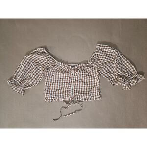 Indigo Rising Milkmaid gingham Size L Crop